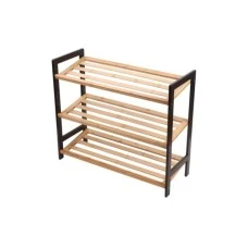 Bolzz Polica za obuću 3 nivoa bamboo crna