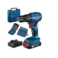 BOSCH GSB 185-Li Akumulatorska vibraciona bušilica - odvrtač 18V, 1x2,0 Ah + 23-delni set pribora u koferu 06019K3102