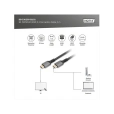 DIGITUS Kabl premijum HDMI na HDMI 2.1 8K 1m crni