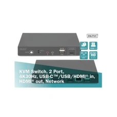 DIGITUS Tip C KVM 2 portni switch sa mrežnim pristupom