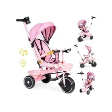 ECO TOYS 2u1 tricikl sa rotirajucim sedistem i sklopivom tendom Pink, ECOTOYS ECO TOYS 2u1 tricikl sa rotirajucim sedistem i sklopivom tendom Pink, ECOTOYS