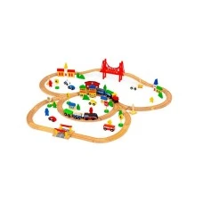 ECO TOYS Drvena set železnica na baterije 90 elemenata (HM014665) ECO TOYS Drvena set železnica na baterije 90 elemenata (HM014665)