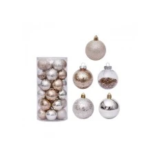 ED 6cm kuglica 30kom zlatno-srebrne