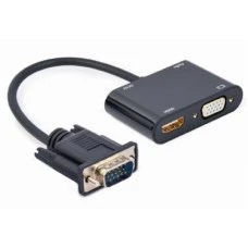 GEMBIRD A-VGA-HDMI-02 VGA to HDMI + VGA adapter cable, 0.15 m, black GEMBIRD A-VGA-HDMI-02 VGA to HDMI + VGA adapter cable, 0.15 m, black