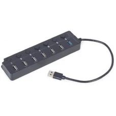 GEMBIRD UHB-U3P1U2P6P-01 7-port USB hub (1xUSB 3.1 + 6xUSB 2.0) with switches GEMBIRD UHB-U3P1U2P6P-01 7-port USB hub (1xUSB 3.1 + 6xUSB 2.0) with switches
