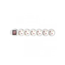 HOME Razvodnik sa 6 mesta 10m 1.5mm2 + prekidač NV6K-10/WH/1,5