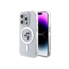 KARL LAGERFELD Maska za iPhone 15 Pro MAGSAFE IML KC GLITTER TRANSPARENT