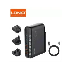 LDNIO A6140C GaN 140W 6x USB Kućni punjač sa USB C kablom crni LDNIO A6140C GaN 140W 6x USB Kućni punjač sa USB C kablom crni