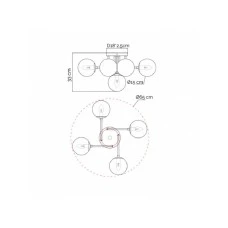 LUNA 207 Luster 5*E14 Crna/Mesing