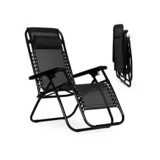 ModernHome Baštenska fotelja Zero Gravity Black ModernHome Baštenska fotelja Zero Gravity Black