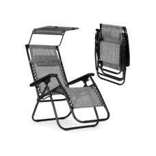 ModernHome Podesiva baštenska fotelja sa tendom Gray