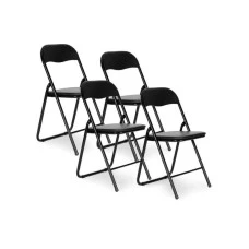 ModernHome Skopive stolice set od 4 black eco-leather ModernHome Skopive stolice set od 4 black eco-leather