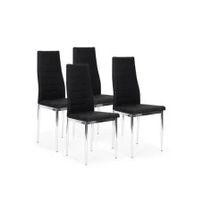 ModernHome Trepezarijske stolice set 4 kom Tami eko koža black ModernHome Trepezarijske stolice set 4 kom Tami eko koža black