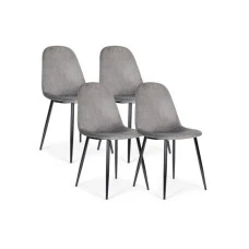 ModernHome Trpezarijske stolice 4kom Velvet siva ModernHome Trpezarijske stolice 4kom Velvet siva