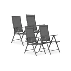 MultiGarden Set od 4 sklopive baštenske stolice sa podesivim naslonom Gray