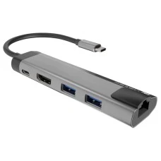 NATEC FOWLER GO, USB Type-C 5-in-1 Multi-port Adapter (USB3.0 Hub + HDMI + PD + Gigabit LAN), Max. 100W Output (NMP-1985) NATEC FOWLER GO, USB Type-C 5-in-1 Multi-port Adapter (USB3.0 Hub + HDMI + PD + Gigabit LAN), Max. 100W Output (NMP-1985)