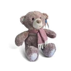 PERTINI Plišani bordo meda sa roze šalom 32cm