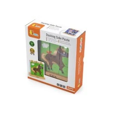 PERTINI Viga puzzle kockice - životinje sa farme PERTINI Viga puzzle kockice - životinje sa farme