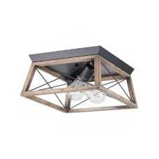 RUSTIK 168 PLAFONSKA SVETILJKA 2*E27 CRNA/DRVO