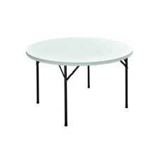 Savacoop Sklopivi plasticni sto okrugli beli 120cm