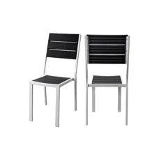 Savacoop Stolica plastična imitacija drveta siva