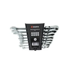 WURTH Set okasto-viljuškastih ključeva i flex račna, 8 komada (5714251130) WURTH Set okasto-viljuškastih ključeva i flex račna, 8 komada (5714251130)