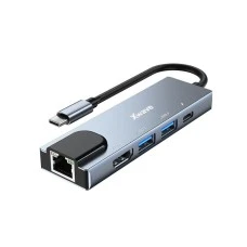Xwave Xwave 5 in1 adapter TIP-C na HDMI/USB3.0/PD/RJ-45/Port replikator Xwave Xwave 5 in1 adapter TIP-C na HDMI/USB3.0/PD/RJ-45/Port replikator